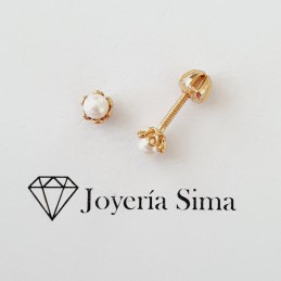 Aros botón 1 perla cultivada
